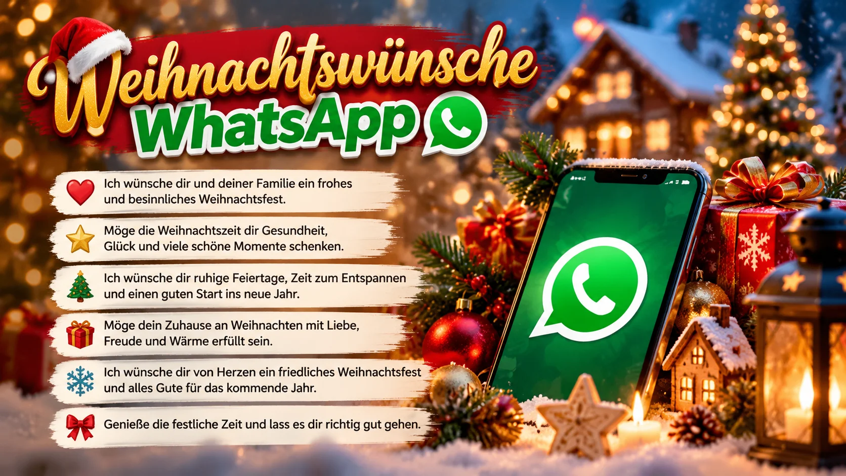 Weihnachtswünsche WhatsApp: Herzliche Sprüche zum Kopieren und Verschicken